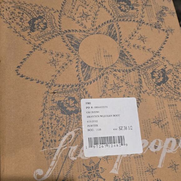 Free People Brayden Western Boot in Pewter – EUC Size 38.5 / US 9.5 - Picture 2 of 9